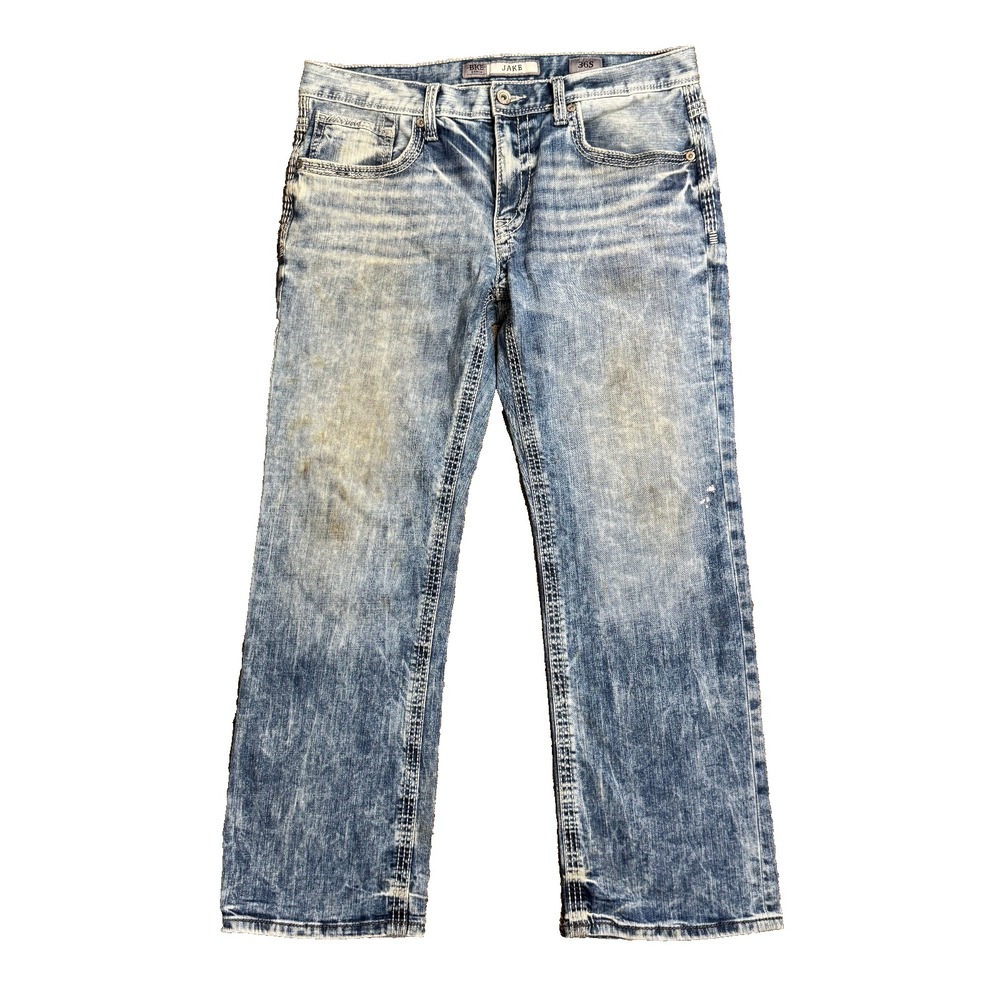 BKE Jake Bootleg Distressed Mens 36S Grunge Streetwear Workwear Y2K Skater Jeans